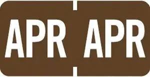 Tab Compatible "Apr" Month Labels, Vinyl Kimdura Stock, 1" X 1/2", Individual Months - Roll of 1000
