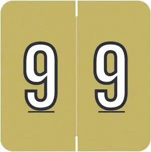 Barkley FNBRM Compatible  "9" Numeric Labels, Laminated Stock, 1-1/2" x 1-1/2" Individual Numbers - Roll of 500