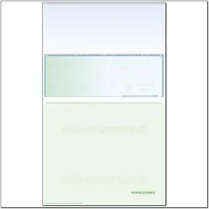 Green to Blue Rainbow Laser Check, Middle Position, Fingerprint II, Panels at 3-1/2 - 3-1/2 - 7 (Ream of 500)