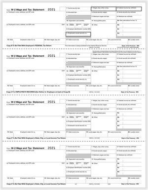 TFP W-2 4-Up Horizontal Employees Copies B, C, 2 & 2 Combined - Pack of 100