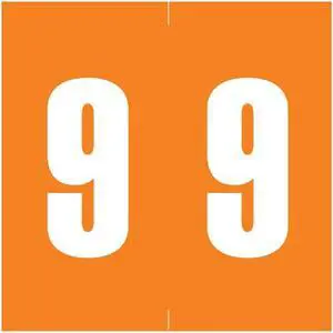 IEC/AFV Compatible Numeric "9" Labels, Laminated Stock, 1-7/8" X 1-7/8" Individual Numbers - Roll of 500