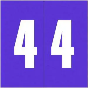 Ames Compatible "4" Numeric Labels, Laminated Stock, 1-7/8" X 1-7/8" Individual Numbers - Roll of 1000