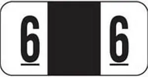 Jeter Compatible Numeric "6" Labels, Polylaminated Stock, 3/4" X 1-1/2" Individual Numbers - Roll of 500