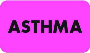 Chart Labels, ASTHMA - Fluorescent Pink, 1-1/2" X 7/8" (Roll of 250)