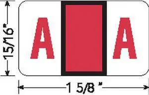 Jeter 5100 Compatible "A" Labels, Laminated Stock, 15/16" X 1-5/8" Individual Letters - Roll of 500