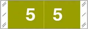 Tabbies 11850 Compatible Numeric "5" Labels, Laminated Stock, 1/2" X 1-1/2" Individual Numbers - Roll of 500