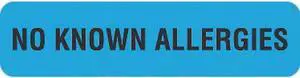 Alert Labels, No Known Allergies, Light Blue, 1-1/4" x 5/16" (Roll of 500)