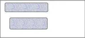 #9, Double Window Envelope, 3-7/8" x 8-7/8", 24# White Wove, Quick Stick Seal, Blue Woodgrain Inside Tint (Box of 500)