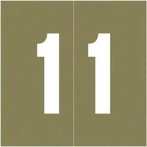 Ames Compatible "1" Numeric Labels, Laminated Stock, 1-7/8" X 1-7/8" Individual Numbers - Roll of 1000