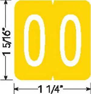 GBS Compatible Numeric "0" Labels, Laminated Stock, 1-5/16" X 1-1/4" Individual Numbers - Roll of 500