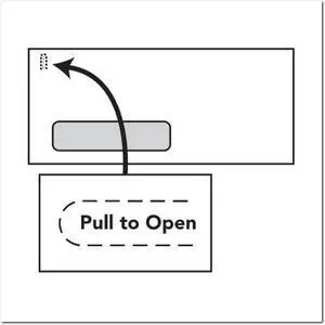 #10 Regular Business Envelopes, 4-1/8" x 9-1/2", White, Poly Window, Tear Strip, Printed "Pull to Open" (Box of 500)