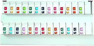 Tab A1307 Top Tab Compatible Labels Complete Set, Vinyl Stock, 1" X 3/4" - 26 Rolls of 500