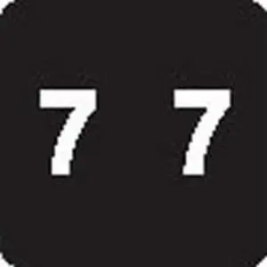 Sav-Tyme 1700 Compatible Numeric "7" Labels, Laminated Stock, 1-1/2" X 1-1/2" Individual Numbers - Roll of 500