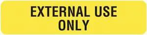 External Use Only 1-5/8" x 3/8" Fl-Yellow Label (Roll of 500)