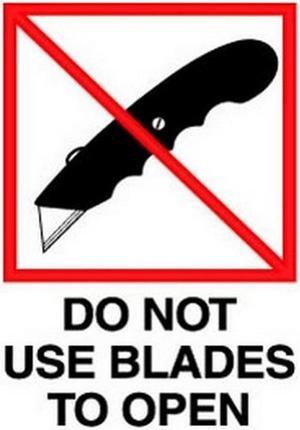 3" x 4" Do Not Use Blades to Open Labels (500 per Roll)