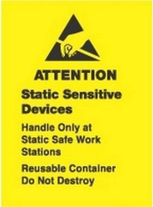 1-3/4" x 2-1/2" Attention Static Sensitive Labels (500 per Roll)