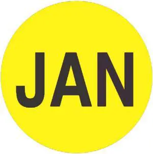 2" Diameter January Circle Labels (500 per Roll)