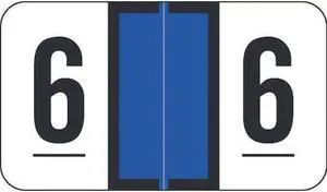 Traco Compatible Numeric "6" Labels, Laminated Stock, 1/2" X 1" Individual Numbers - Roll of 500