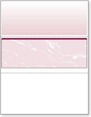 8-1/2'' x 11" Standard Burgundy Marble Laser Check, Middle Position, 24# Stock (Carton of 2500) 8-1/2'' x 11" Standard Burgundy Marble Laser Check, Middle Position, 24# Stock (Carton of 2500)