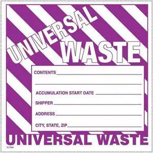 6" x 6" Universal waste labels (100 per Pack)