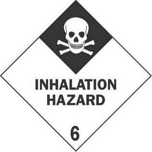 4" x 4" Inhalation Hazard D.O.T. Class 6 Hazard Labels (500 per Roll)