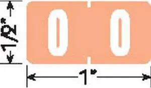 Tab Compatible Mini Numeric "0" Labels, Vinyl Kimdura Stock, 1/2" X 1" Individual Numbers - Roll of 500