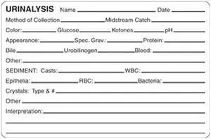Urinalysis Collection Method 4" x 2-5/8" White Label (Roll of 240)