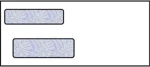 #9, Double Window Envelope, 3-7/8" x 8-7/8", 24# White Wove, Blue Woodgrain Inside Tint, (Box of 500)