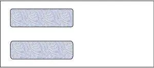 #10, Double Window Envelope, 4-1/8" x 9-1/2", 24# White Wove, Blue Woodgrain Inside Tint, (Box of 500)