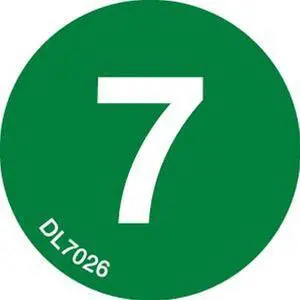 2" Diameter Number 7 Circle Labels (500 per Roll)