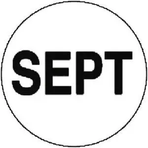 2" Diameter September Circle Labels (500 per Roll)