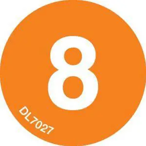 1" Diameter number 8 circle labels (500 per Roll)