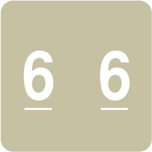 Acme Compatible "6" Numeric Labels, Laminated Stock, 1-1/2" X 1-1/2" Individual Numbers - Roll of 500
