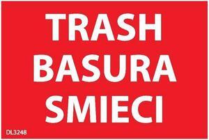 2" x 3" Trash basura smieci labels (500 per Roll)