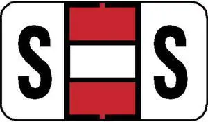 Jeter 7200 Compatible "S" Labels, Laminated Stock, 15/16" X 1-5/8", Individual Letters - Pack of 225