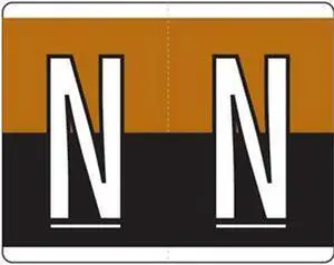 Kardex Compatible "N" Labels, Laminated Stock, 1-1/4" X 1-19/32" Individual Letters - Roll of 500
