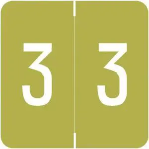 Barkley FNDBM Compatible  "3" Numeric Labels, Laminated Stock, 1-1/2" x 1-1/2" Individual Numbers - Roll of 500