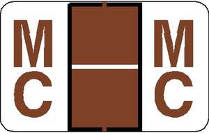 Tab Compatible "Mc" Labels, Vinyl Stock, 1" X 1.25" Individual Letters - Roll of 500