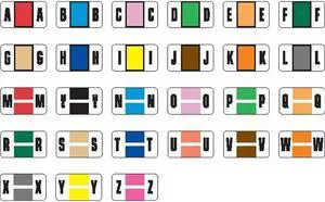 Safeguard Compatible Alpha Labels, Laminated Stock, 15/16" X 1-5/8", Starter Set - 27 Rolls of 500