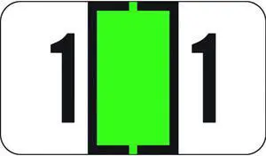 Traco Compatible Numeric "1" Labels, Laminated Stock, 1/2" X 1" Individual Numbers - Roll of 500