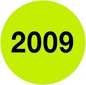 4" Diameter Green Calendar Year Circle Labels (500 per Roll)