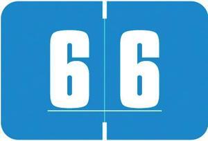 Digi Color DCNM Compatible Numeric "6" Labels, Laminated Stock, 1-1/2" x 1" Individual Numbers - Roll of 250