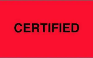 3" x 5" Certified Labels (500 per Roll)