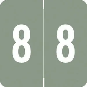 Barkley FNDBM Compatible  "8" Numeric Labels, Laminated Stock, 1-1/2" x 1-1/2" Individual Numbers - Roll of 500
