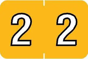 Barkley NBKM Compatible Numeric "2" Labels, Laminated Stock, 1" X 1-1/2" Individual Numbers - Roll of 500