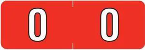 Barkley NBAM Compatible Mini "0" Numeric Labels, Laminated Stock, 1/2" X 1-1/2" Individual Numbers - Roll of 500