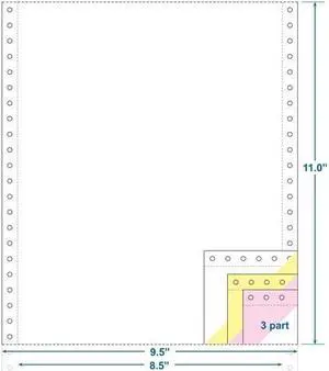 3-Ply Carbonless Paper, White/Canary/Pink, Form Size 9-1/2" x 11" (W x H) (Carton of 1200) 3-Ply Carbonless Paper, White/Canary/Pink, Form Size 9-1/2" x 11" (W x H) (Carton of 1200)