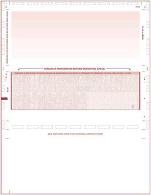Burgundy Pressure Seal Check, Middle Position, Fingerprint II, Z Fold (Ream of 500)