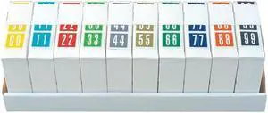 Tabbies Compatible Numeric Labels, Laminated Stock, 1-1/2" X 1-1/2", Complete Set - 10 Rolls of 500
