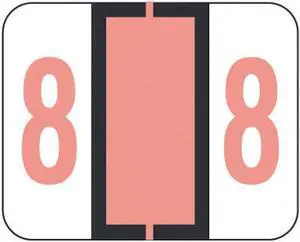 File Doctor Compatible "8" Numeric Labels, Laminated Stock, 1-1/4" x 1" Individual Numbers - Roll of 500